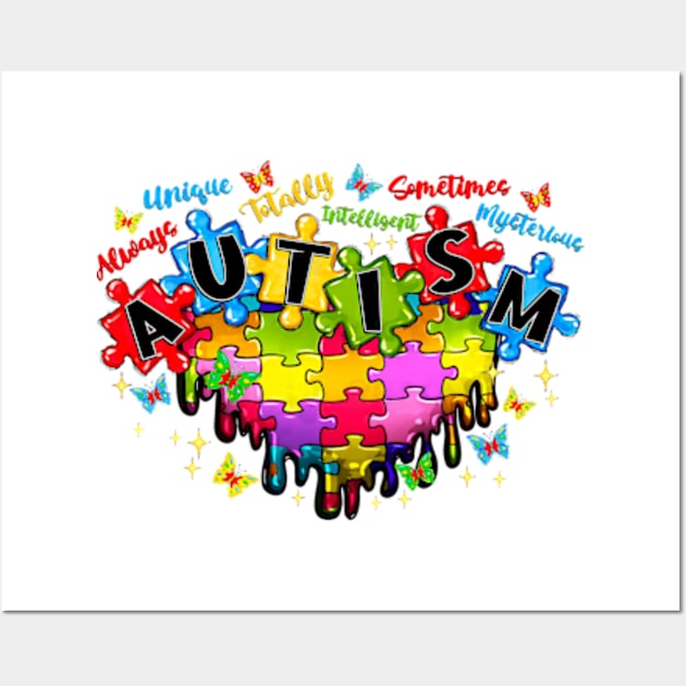 Autism Hearts, Autism Awareness, Puzzle Hearts, Autism Puzzle Wall Art by MichaelStores